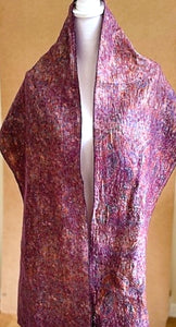 Artisan Silk Two Sided Shawl Is a Purchase with a Purpose. Raspberry.