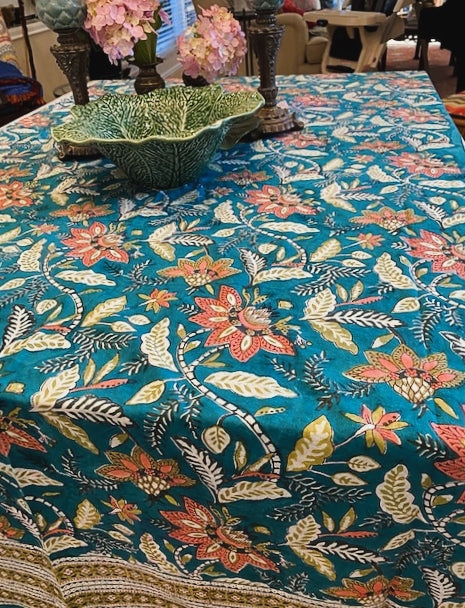 Exceptional Block Print Cotton Table Cloth (60 x 90)