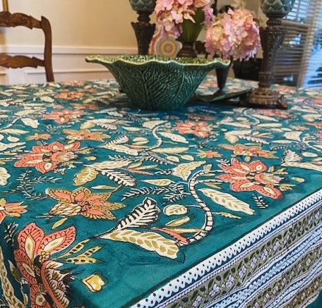 Exceptional Block Print Cotton Table Cloth (60 x 90)