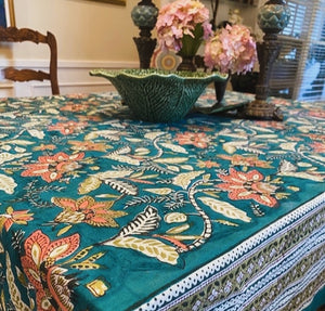 Exceptional Block Print Cotton Table Cloth (60 x 90)