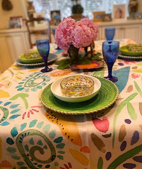 Warm Weather Watercolor Table Linen is Outstanding! (7ft X 4.5)