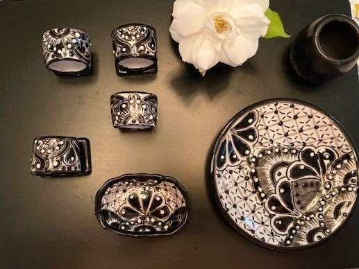 Elegant Black and White Table Ceramics sold as a set