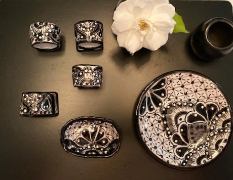 Elegant Black and White Table Ceramics sold as a set