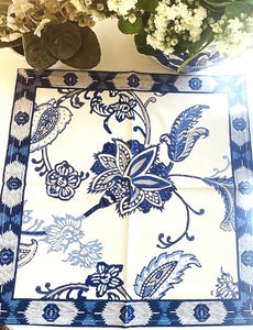 Elegant hand-printed 100% cotton napkins create an elegant statement for your table. Sets of Six