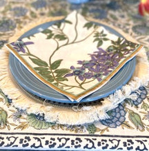 Luxury Hand-printed table napkins- Set of 6- Anya Amethyst