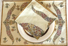 Refined Elegance. Hand Printed Cotton Placemats and Napkins (Set of Six)