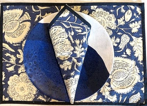Santorini Print Handmade Placemat Sets With Matching Napkins. Set of 6