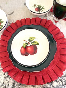 Ruffles Burlap Placemats Are Perfect for Any Gathering. 16'' diameter