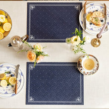 Art Mats: Retro Blue and White Pattern Placemats, Chinoiserie or Geometric