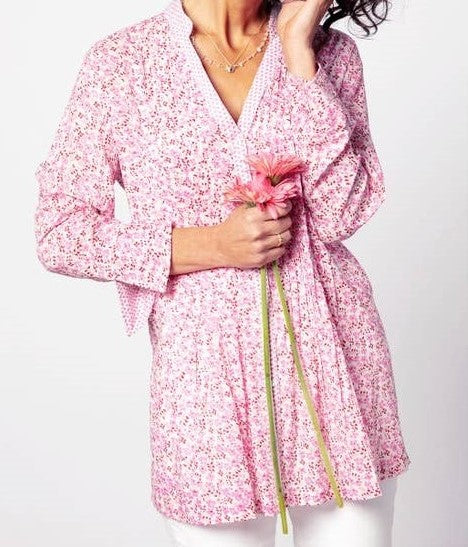 Colette Pink Cotton Pintuck Tunic