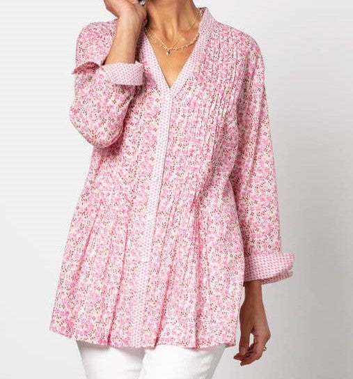 Colette Pink Cotton Pintuck Tunic