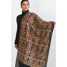 Classically Beautiful, Black Shawl with Intricate Embroidery