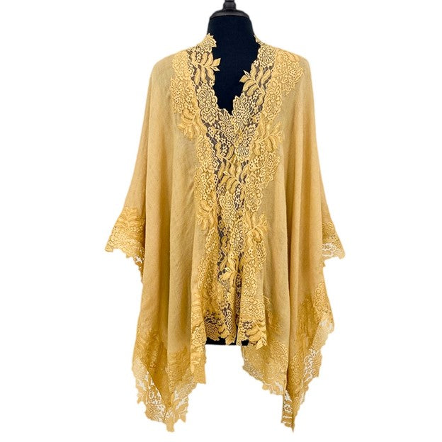 Cashmere Blend Lace Poncho. Available in 3 Colors. Unique Gift.