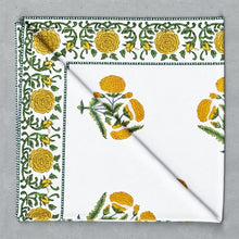 Luxury Floral Dinner Napkin Sets(4) for Decoration (White/Yellow or Blue)