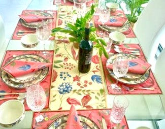 Monroe Print Handmade Placemat Sets With Matching Napkins. Set of 6